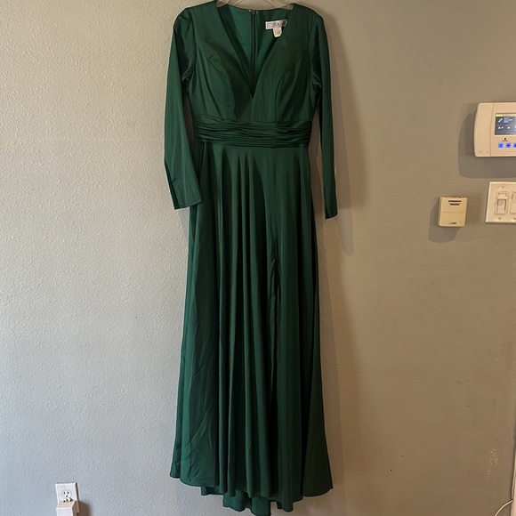 Mac Duggal 55245 LONG SLEEVE RUCHED WAIST A-LINE GOWN NWOT - Picture 12 of 17